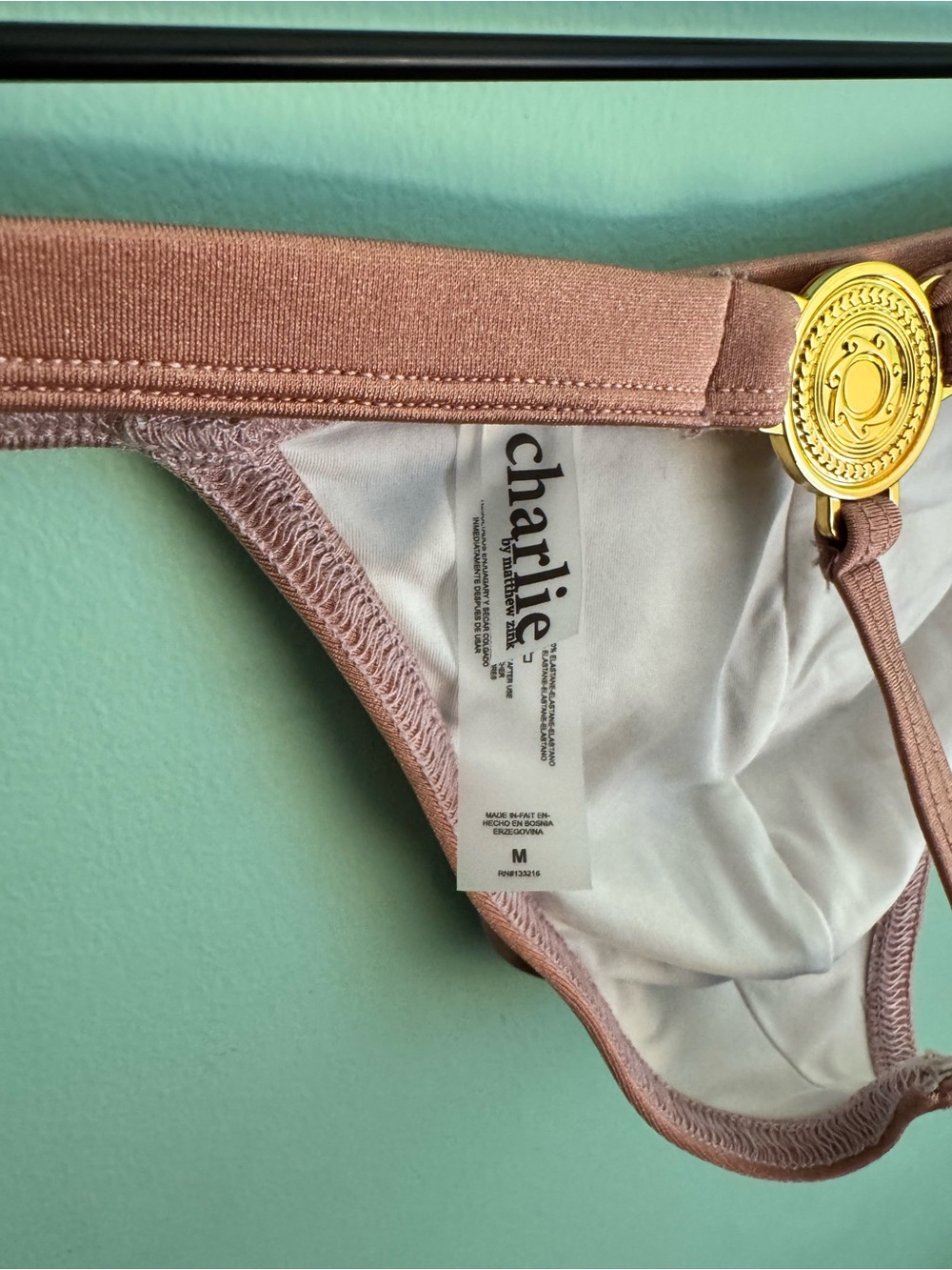 Men’s Charlie by MZ Greco Swim Thong in Rose Gold - Size Medium (31-32) - NWOT - Picture 3 of 6
